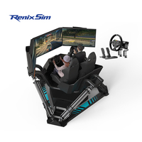 Renixsim 3 pantalla 43 pulgadas Sim Racing Gaming silla movimiento conducción simulador cabina doble asiento