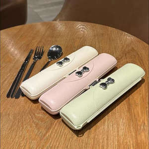 Sac de vaisselle en acier inoxydable lavable avec fermeture <span class=keywords><strong>à</strong></span> glissière Kit de <span class=keywords><strong>couverts</strong></span> <span class=keywords><strong>pochette</strong></span> portable pour dinnerHousehold outil voyage Camping cuillère - Product Image 4