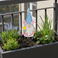 Figurine d'elfe de Pâques en métal, résistante aux intempéries, faite à la main, pour décoration de jardin, patio, pelouse