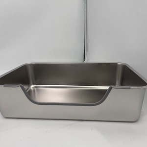 Nouvelle litière <span class=keywords><strong>pour</strong></span> <span class=keywords><strong>chat</strong></span> en acier inoxydable, entrée supérieure et latérale anti-traces, résistante aux rayures, entretien réduit - Product Image 4