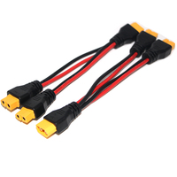 Penjualan Panas Kabel Sambungan Amass 2pin XT60 Male ke 2 Female Konduktor Tembaga Isolasi PVC untuk Kelistrikan Mobil