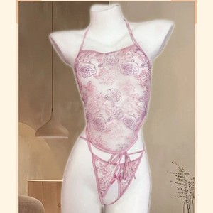 Conjunto de Lencería Divertido Golden Shuttle, Camisola Rosa y Tanga, Ropa de Dormir Sexy Transparente para el Hogar 8127 - Product Image 1