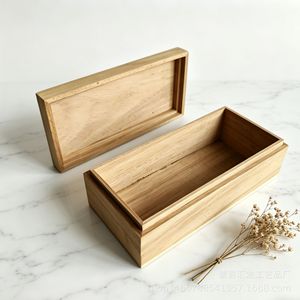 Solid Wood Storage <b>Box</b> For Jewelry Desktop Wooden Packaging <b>Box</b> Simple Top And Bottom Lid Cao County Manufacturer - Product Image 2