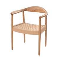 Chaise de salle à manger en rotin classique pour restaurant, style italien moderne, avec pieds en bois massif et corde naturelle, pour usage commercial, vente en gros