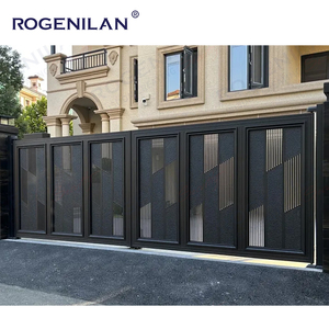 Rogenilan Aluminium Pliant Tuinpoort Barrière Portes Usine Allée Personnalisée Portes Extérieures <span class=keywords><strong>Prix</strong></span> Eingangstor - Product Image 5