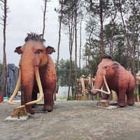 Modèle d'animal robotique grandeur nature pour exposition en plein air Iceage, modèle animatronique de bébé mammouth