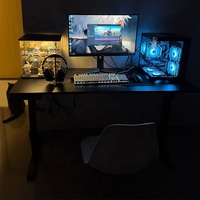 Décoration de salle de jeu Table de jeu de bureau électrique à hauteur réglable avec LED