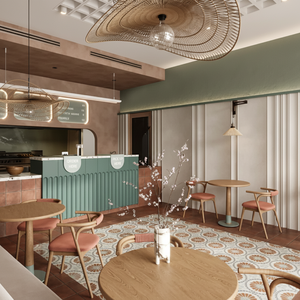 Boutique de thé au lait au détail de haute qualité Design d'intérieur boulangerie vitrine réfrigérée café moderne comptoir de bar - Product Image 1