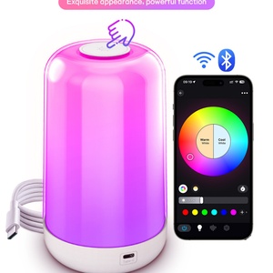 Hot Selling Smart <b>LED</b> RGB Night Light <b>Table</b> Lamp Dimmable Rechargeable Atmosphere Light for Bedroom & Living Room <b>Bedside</b> Use - Product Image 2