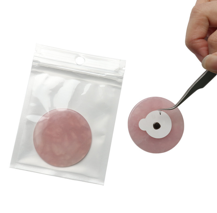 High Quality Grafting Eyelash Pink Jade Gasket Dripping Glue Jade Plate for Extend Glue Drying Time Round Shape Pad Ziplock bag