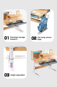 Offre Spéciale Ensemble de chaises de table multifonctions pour enfants de haute qualité Étagère ergonomique en bois réglable en hauteur pour un apprentissage confortable - Product Image 6