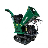 Pencacah Kayu Beroda Rantai Bensin 15HP Kapasitas 120mm, Penggerak Sendiri, Pencacah Ranting GST120 untuk Kebun dan Hutan