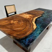 Traumhafter Sternenhimmel-Esstisch aus Harz mit Acrylbeinen, Wasserfest, Langlebig & Umweltfreundlich, Esszimmermöbel für Zuhause