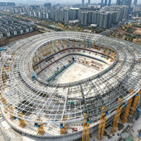 Stade de compétition sportive extérieur à grande surface ouverte avec structure en acier galvanisé à assemblage rapide