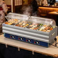 Machine à Oden électrique en acier inoxydable à 36 compartiments et 4 cylindres, avec couvercle et contrôle double zone, pour fondue japonaise traditionnelle, idéale pour les événements de restauration