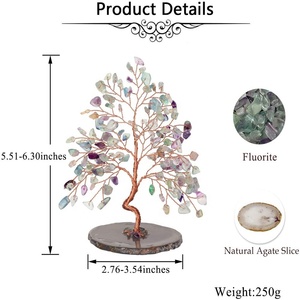 Árbol de la vida de fluorita Natural, cristal de dinero, árbol de cristal Feng, Gema de vida, árbol, decoración artística, regalos - Product Image 2