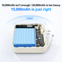 Banque d'alimentation magnétique sans fil 5-en-1 15000 mAh avec prise CA, charge rapide USB-C, chargeur portable pour ordinateur portable avec câbles pour les voyages