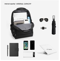 Sac à dos unisexe en jean, style streetwear, imperméable, avec fermeture éclair, en polyester léger, grande capacité 36-55L, pour étudiants