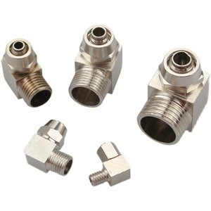 Conector Neumático de Codo de Ángulo Recto de Conexión Rápida con Rosca Métrica PL4 M6 M8 M10 M5 y Boquilla de Cobre - Product Image 2