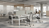 Meubles de bureau modernes, bureau debout électrique à double moteur, poste de travail réglable en hauteur pour 2 personnes avec plateau pour câbles