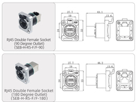 Adaptateur de port réseau RJ45 Ethernet Cat5e, étanche IP67, connecteur rond de type aviation pour la transmission de données