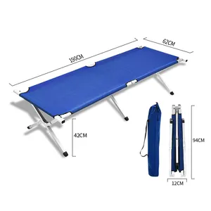 Cama dobrável de metal para adultos, cama de metal dobrável para acampamento, ao ar livre, móveis portáteis