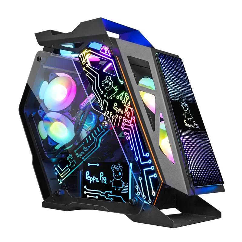 High Quality OEM Pc Case Led Strip Desktop Mid Tower Case Gaming Computer Desktop Casing With Rgb Fan