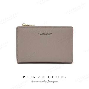 Pierre Loues Bi-Fold Short <b>Wallet</b> For <b>Women</b> Gray 5 Inch Multiple <b>Card</b> Slots Zipper Compact Design - Product Image 4