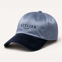Gorra de Béisbol de Satén de Alta Calidad con Visera de Terciopelo en Contraste, Letra Bordada, Unisex, Estilo Duckbill, Logotipo Personalizado, OEM, ODM