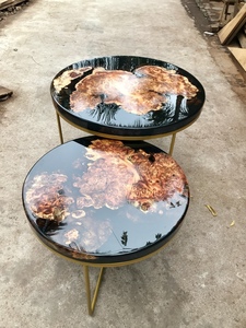Table basse en bois de palissandre naturel et pieds en métal, taille et couleur personnalisées, LIVRAISON RAPIDE - HAUTE QUALITÉ - PRIX DE GROS - Product Image 6
