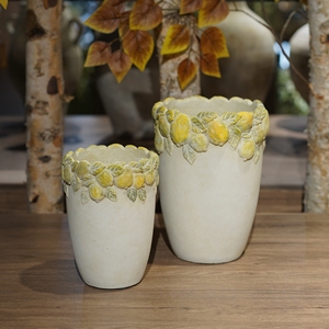 Moderno <span class=keywords><strong>Atr</strong></span> Deco cemento limón Mesa decoración florero abstracto hormigón maceta con patrón de planta - Product Image 4