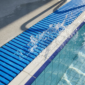 Grille de débordement de <span class=keywords><strong>piscine</strong></span> à trois ports en ABS de haute qualité, couvercle de grille d'eau, bleu/beige, marque Lanwo, fourni directement par l'usine - Product Image 3