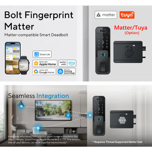 TYSH Matter Tuya Smart Rim Lock avec déverrouillage du visage Caméra Palm Vein Biométrique pour Porte de Porte Électronique Numérique WiFi Serrures de Sécurité - Product Image 2