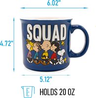 Silver Buffalo Peanuts Squad avec Sally Linus Charlie Brown Lucy Snoopy et Woodstock Tasse campeur en céramique 20 onces