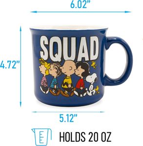 Đội Hình Đậu Phộng trâu bạc có tính năng Sally Linus Charlie Nâu Lucy Snoopy và Woodstock gốm cắm trại cốc 20 ounce - Product Image 2