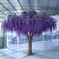 Árbol de Glicinia Grande de Fibra de Vidrio, Árbol Artificial de Flores de Glicinia, Árbol Artificial Colgante de Glicinia, Árbol de Flores Artificiales Colgantes