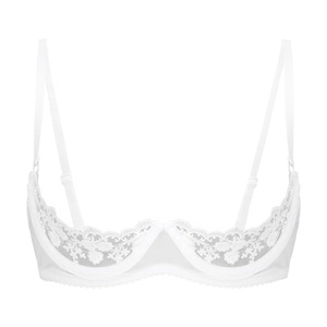 Sujetadores de encaje floral transparente sexy para mujer con aros, lencería para citas, noche de bodas, regalo de San Valentín - Product Image 5