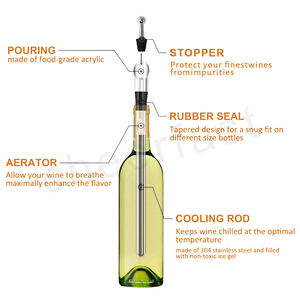 Nuovo prodotto 3 In 1 metallo vino Chiller Stick vino e accessori da Bar In acciaio inox vino Chiller Cooler Stick Set - Product Image 6