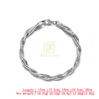 TIANYIDA Bracelet Serpent Multicouche Torsadé en Argent Sterling 925 de Luxe, Bijou Rond Lesté Plaqué Or