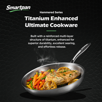 Wajan Goreng Titanium Murni Anti Lengket Tanpa Lapisan, Bebas PFAS, Anti Karat, dengan Gagang Stainless Steel untuk Dapur