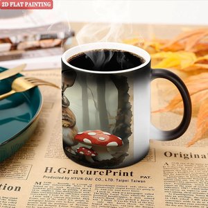 Taza Mágica de Cerámica Negra Esmerilada de 11oz que Cambia de Color con el Calor, para Bebidas de Entrenamiento Matutino - Product Image 5