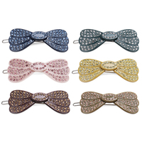 Mode aile forme épingle à cheveux Clips en gros acétate matériel pinces à cheveux coloré strass nœud papillon femmes épingles à cheveux