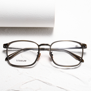 Titanium Full Rim Rectangle <b>Eyeglasses</b> Unisex Anti-Uv Vision Correction <b>Frames</b> for Adults Solid Color Lightweight - Product Image 1