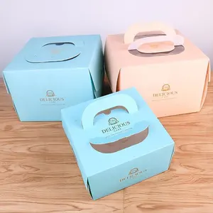 미니 도시락 스낵 포장 상자 브라우니 케이크 판지 케이크 상자