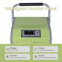 Déshumidificateur industriel pour serre 60L/jour, silencieux 45dBA, dégivrage automatique, humidité réglable 10%-90%, écran intelligent SPCC, avec roues