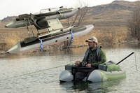 Pequeño catamarán para una persona, kit de asiento inflable flotante barato, barco pontón con motor eléctrico