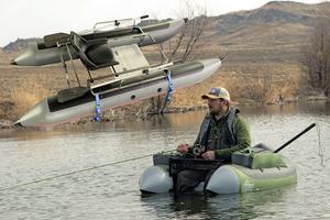 <span class=keywords><strong>Pequeño</strong></span> catamarán para una persona, kit de asiento inflable flotante barato, barco pontón con motor eléctrico - Product Image 6