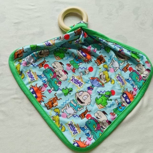 Ensemble de 5 pièces imperméables RTS : <span class=keywords><strong>Doudou</strong></span> noué pour bébé en bambou à imprimé animal avec anneau de dentition en bois et boîte surprise - Product Image 2