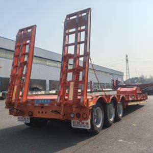 Remolques de Plataforma Baja de 3 Ejes, Remolque para Camión, Transporte de Equipo Pesado, Semirremolque, Remolque de Plataforma Baja - Product Image 4