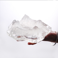 Aeofa gris ambre clair galvanoplastie givré neige montagne modélisation verre cendrier ménage lumière luxe